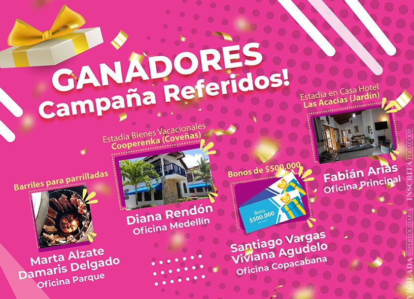 GANADORES A LA CAMPAÑA DE REFERIDOS 2024